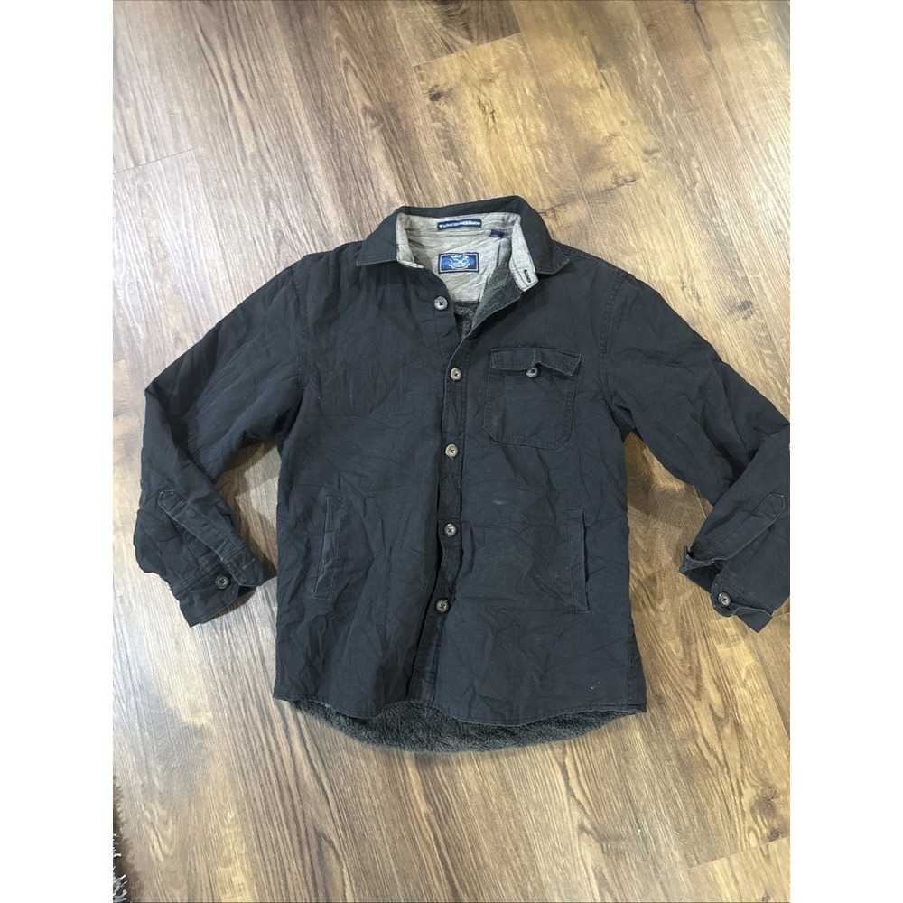 Vintage 1946‎ Washed Stone & Beaten, Black shacket, Lined, Size Large